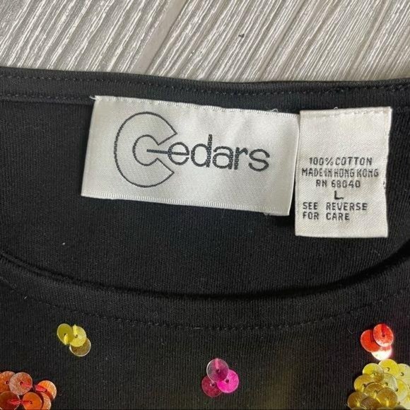 Vintage cotton cedars sequin crossing guard teacher school long sleeve shirt lg - Picture 5 of 9